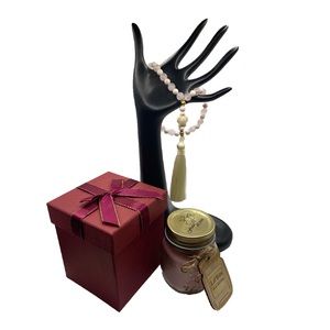 Gift Set- ‘Love’- Rose Quartz anxiety beads and pink scented candle